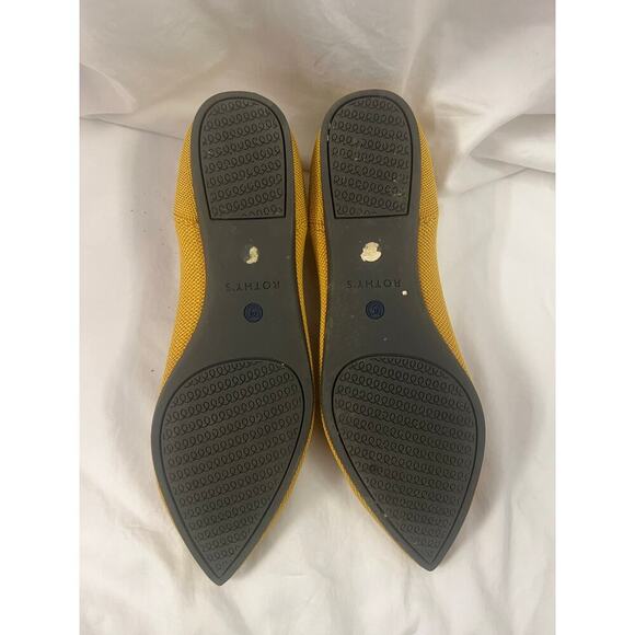Rothy’s The Point Yellow Gold Flats Sz 9 Washable Basic Business Summer GS - Picture 2 of 5